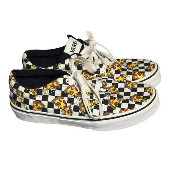 201. Vans Youth Size 3.5 Sneakers – Pizza Print Checkered - Picture 2 of 7